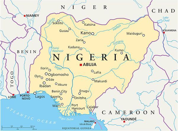 map of nigeria